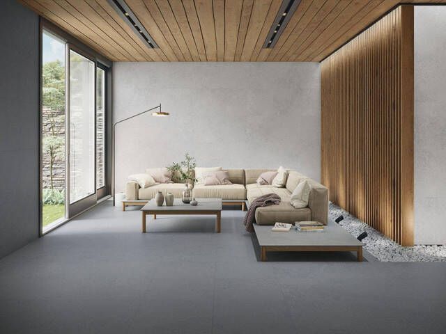 Cifre Ceramica Norwich wand- en vloertegel 60x60cm gerectificeerd Betonlook Antracite mat (antraciet) SW07312460-1