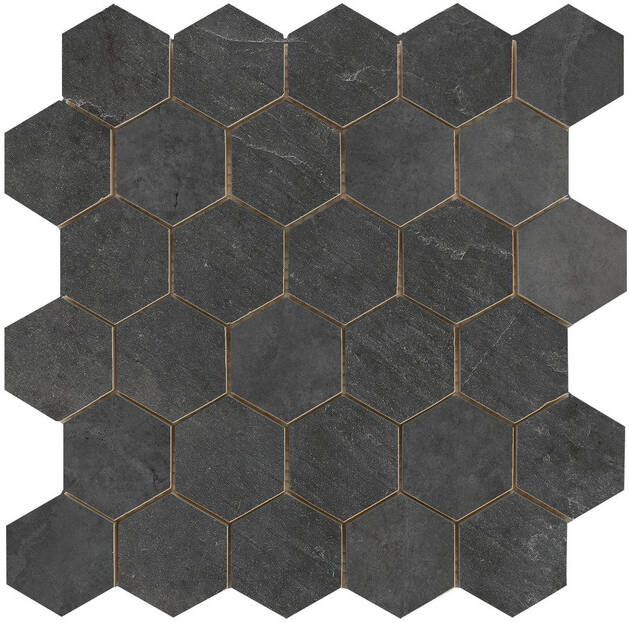 Cifre Ceramica Statale wand- en vloertegel 26.3x27.4cm Betonlook Black mat (zwart) SW07314546