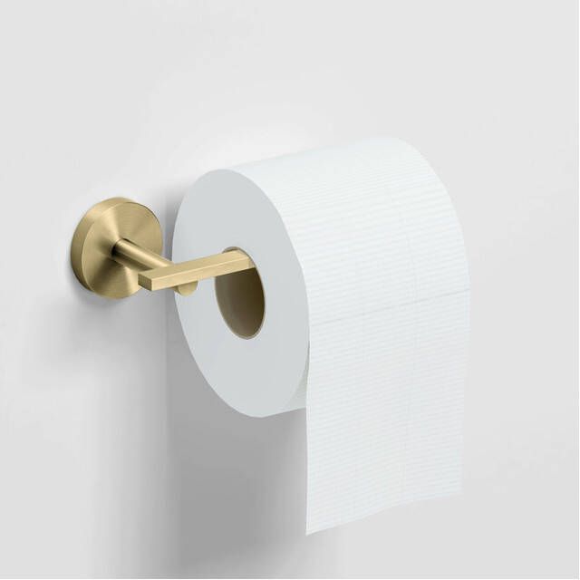 Clou Flat Toiletrolhouder L-vorm zonder klep goud geborst. PVD CL 09.02030.82 - Foto 2