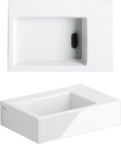 Clou Flush 2 fontein 36x24.5x9cm zonder kraangat met plug keramiek Wit CL 03.03021