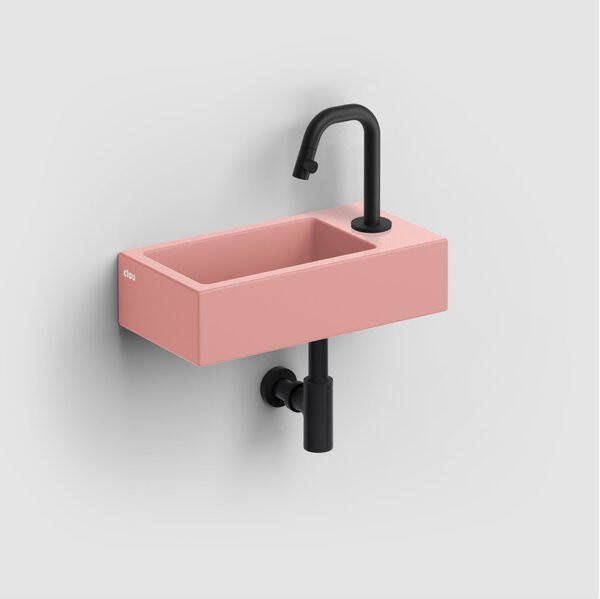 Clou Flush 3 fontein 36x18cm met kraangat rechts mat roze keramiek CL 03.40030