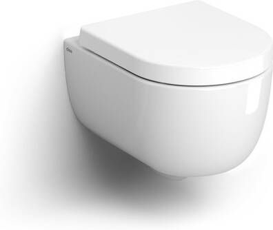 Clou Toiletpot Hangend Hammock 49x36.8x37.5cm Wandcloset Keramiek Diepspoel Glans Wit met Softclose Toiletbril