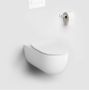 Clou Toiletpot Hangend Hammock 56x37.2x36.8cm Wandcloset Keramiek Diepspoel Mat Wit met Softclose Toiletbril - Thumbnail 2