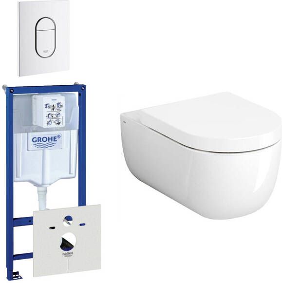 Clou Hammock toiletset met inbouwreservoir wandtoilet met softclose en quickrelease zitting met bedieningsplaat verticaal wit 0729205 0729242 sw106250 sw108319