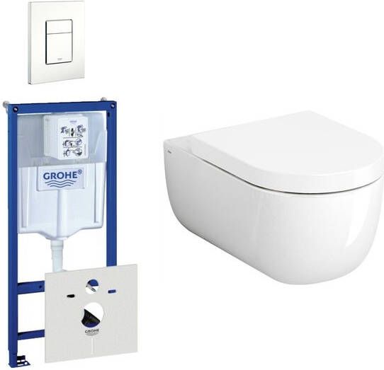 Clou Hammock toiletset met inbouwreservoir wandtoilet met softclose en quickrelease zitting met bedieningsplaat verticaal horizontaal RVS 0729205 0720026 sw106250 sw108319
