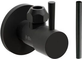 Clou InBe design hoekstopkraan type 1 rond mat zwart IB 06.45001.21