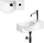 Clou InBe Fonteinset 41x22.5x11cm met kraan met waste met sifon wit keramiek chroom IB 03.03093 - Thumbnail 1