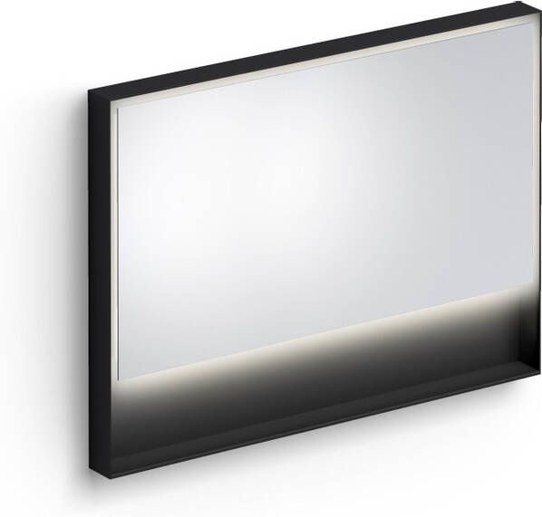 Clou Look at Me spiegel met 2700K LED-verlichting met een omlijsting in mat zwart. 110x8x80 (bxdxh)
