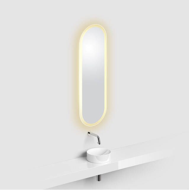 Clou Look at Me spiegel 90x28cm LED-verlichting Ovaal satijnrand Glas CL 08.11.028.04 - Foto 2