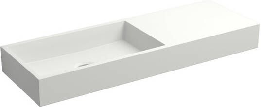 Clou Fontein Mini Wash Me Rechthoek 56x19x6cm Aluite Wit 1 Voorbewerkte Kraangat Rechts