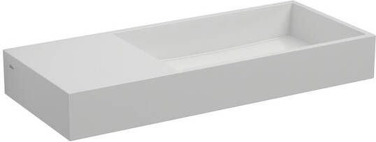 Clou Fontein Mini Wash Me Plus 56x24x7.5cm Mineraal Marmer Glans Wit (Met Voorbewerkt Kraangat Links)