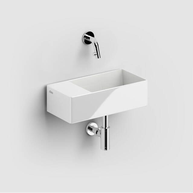 Clou New Flush fontein 35x18cm inclusief afvoerset zonder kraangat Keramiek Wit CL 03.03432 - Foto 2