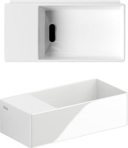 Clou New Flush fontein 35x18cm inclusief afvoerset zonder kraangat Keramiek Wit CL 03.03432