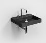 Clou New Wash Me wastafel met 3 voorbewerkte kraangaten mat zwart keramiek 50x42x8 cm (bxdxh) - Thumbnail 1