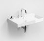 Clou New Wash Me wastafel met 3 voorbewerkte kraangaten glanzend wit keramiek 70x42x8 cm (bxdxh) - Thumbnail 1