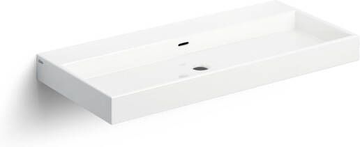 Clou Wash Me wastafel 90x42cm zonder plug Keramiek Wit CL 02.01034