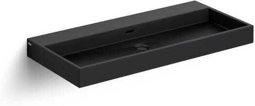 Clou Wash Me wastafel 90x42cm zonder plug Keramiek Zwart mat CL 02.30034