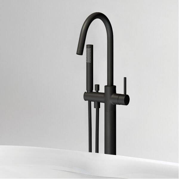 Clou XO vrijstaande badmengkraan 20x106cm met handdouche type 2 Zwart mat CL 06.04001.21