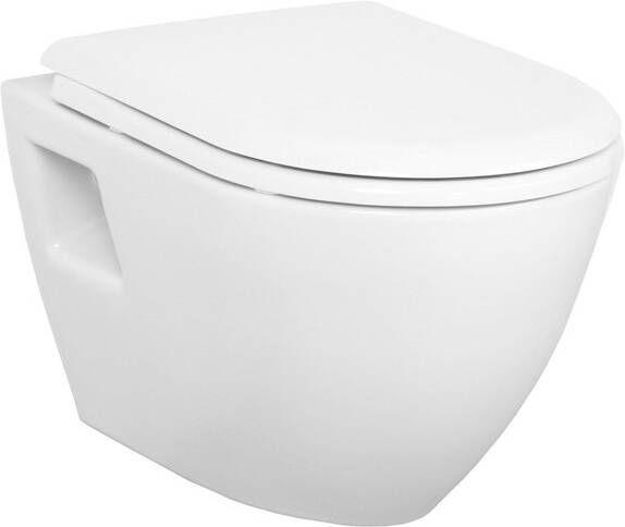 Creavit Design Hangend Toilet 35.3x50.2cm RVS Bidetsproeier wit TP325-50CB00E-0005