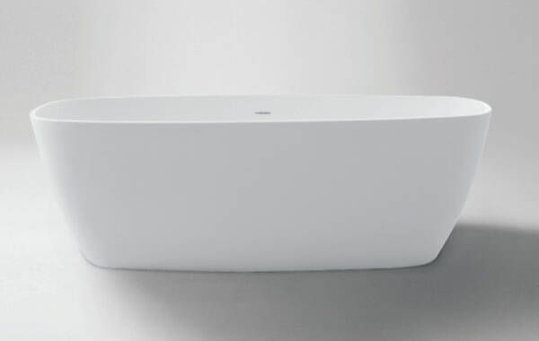 Crosstone by Arcqua Crosstone Charly solid surface vrijstaand bad mat wit 161*75*53 CTWL3075