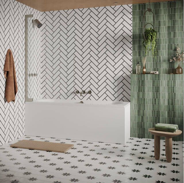 Crosswater Asura scharnierend badscherm 90x150cm geborsteld rvs AUBSVC0900