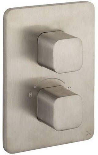 Crosswater Atoll Thermostatische Crossbox inbouw met afbouwdeel 2 functies RVS geborsteld ATCB1500LBPV CROSSBOX