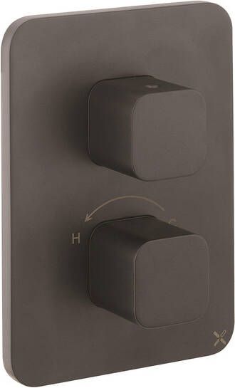 Crosswater Atoll Thermostatische Crossbox inbouw met afbouwdeel 2 functies zwart mat ATCB1500LBPM CROSSBOX