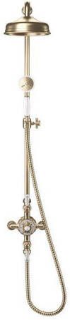 Crosswater Belgravia Regendouche glijstang handdouche 20cm hoofddouche Geborsteld Messing (goud) BEL_SLIDERF