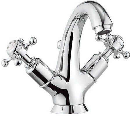 Crosswater Belgravia Wastafelkraan kruisgreep trekwaste chroom BL112DPC