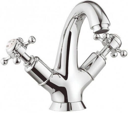 Crosswater Belgravia Wastafelkraan kruisgreep zonder waste chroom BL112DNC