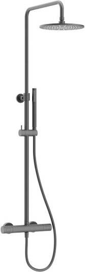 Crosswater Centrale Regendouche thermostatisch 22.5cm hoofddouche rond staafhanddouche leisteen RM531WT