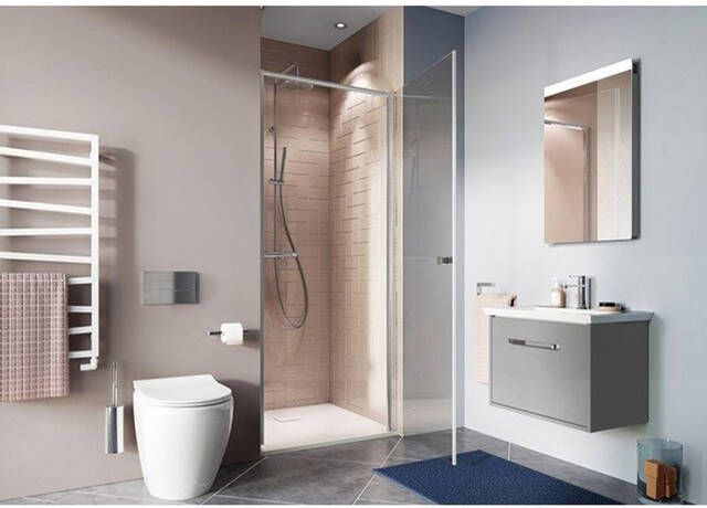 Crosswater Clear 6 Draaideur 80x198cm 6 mm veiligheidsglas zilver aluminium CAHDSC0800