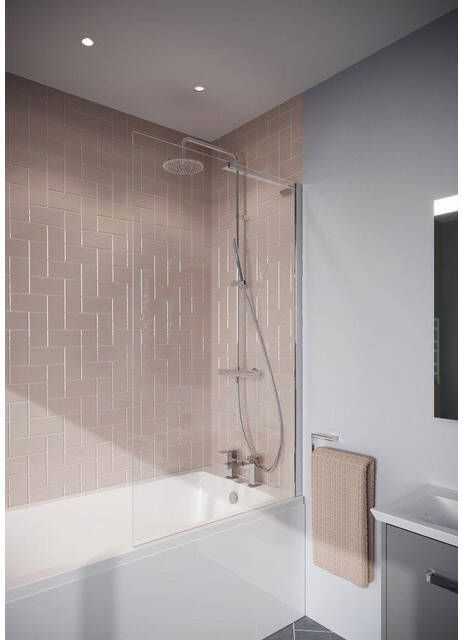 Crosswater Clear 6 Fixed Badwand 90x150cm links rechts Silver CABSSC0900