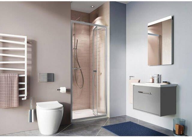 Crosswater Clear 6 Vouwdeur 100x195cm 6mm veiligheidsglas matt Black CABFBC1000
