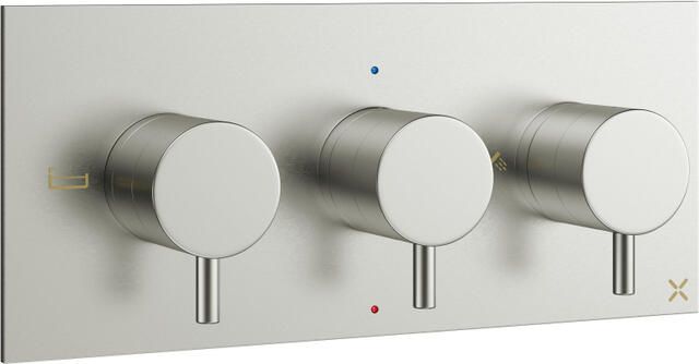 Crosswater MPRO-afwerkingsset met 3 handgrepen (moet worden gecombineerd met WLBP3001R+) RVS-effect PRO3001LBPV