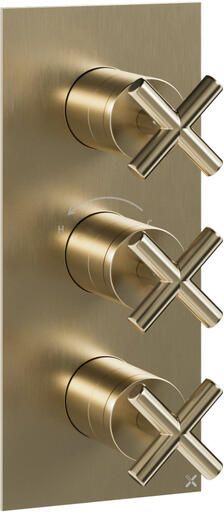 Crosswater MPRO crosshead inbouwkraan inbouwdeel 3 handgreep geborsteld messing PRC2000LBPF