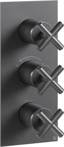 Crosswater MPRO crosshead inbouwkraan inbouwdeel 3 handgreep gunmetal PRC2000LBPT