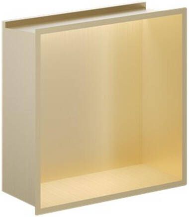 Crosswater Douche Nis 30.5x30.5cm LED-lichtstrip geborsteld messing NI305305LF