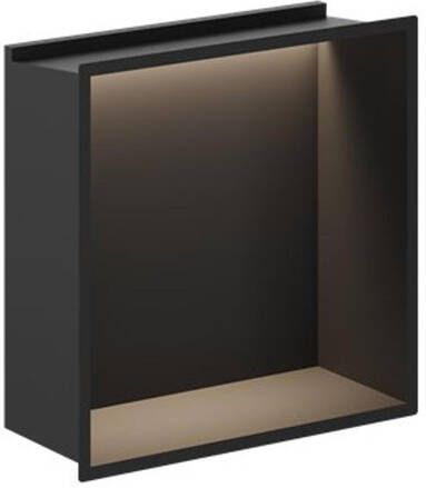 Crosswater Douche Nis 30.5x30.5cm LED-lichtstrip mat zwart NI305305LMB