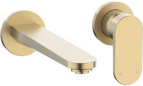 Crosswater Drift Wastafelkraan inbouw wand gemonteerd met inbouwdeel geborsteld messing DR120WNF