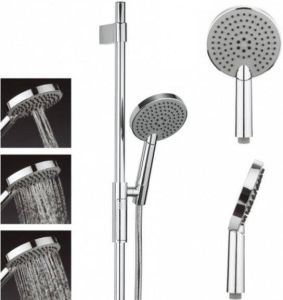 Crosswater Ethos glijstangset met handdouche diameter 8cm 3 standen chroom ETHOSPACKAGE2