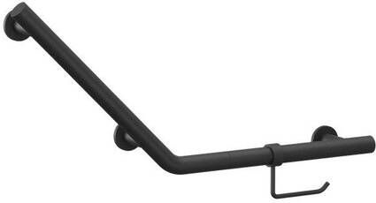 Crosswater Handgreep met WC-rolhouder schuin 71.9x33.2cm mat zwart GBA7232M