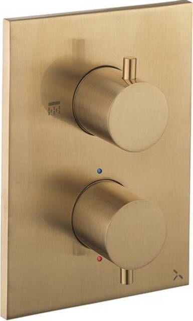 Crosswater MPRO Crossbox Douchekraan inbouw thermostatisch 1 functie incl. inbouwdeel messing geborsteld SW377991 SW408404