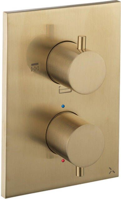 Crosswater MPRO Crossbox Douchekraan inbouw thermostatisch 3 functies incl. inbouwdeel messing geborsteld SW377992 SW408404