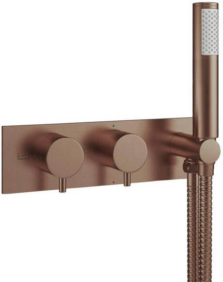 Crosswater MPRO inbouw thermostatisch badkraan horizontaal met handdouche set in geborsteld brons SW928274 sw385438