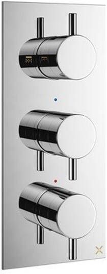 Crosswater MPRO inbouw thermostatisch douchekraan verticaal 2 stopkranen afbouwdeel chroom PRO2000LBPC