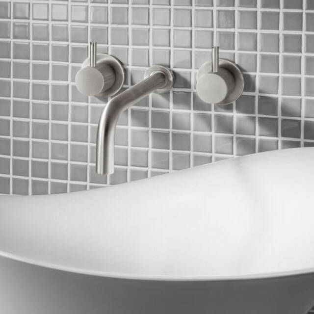 Crosswater MPRO inbouw wastafelkraan 19cm uitloop geborsteld RVS sw385365 sw385436