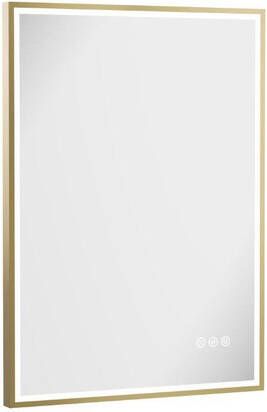 Crosswater MPRO spiegel met verlichting 70x50cm LED verticaal horizontaal geborsteld messing (goud) MP5070F