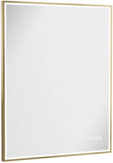 Crosswater MPRO spiegel met verlichting 90x70cm LED verticaal horizontaal geborsteld messing (goud) MP7090F