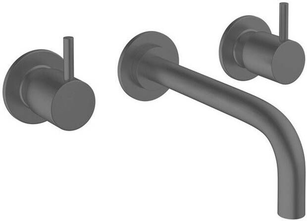 Crosswater MPRO Wastafelkraan inbouw uitloop 19cm met inbouwdeel slate (gunmetal) PRO130WNT